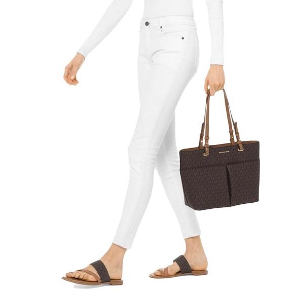 Michael Kors Brown Acorn Bedford Medium Logo Tote - Picture 2 of 10